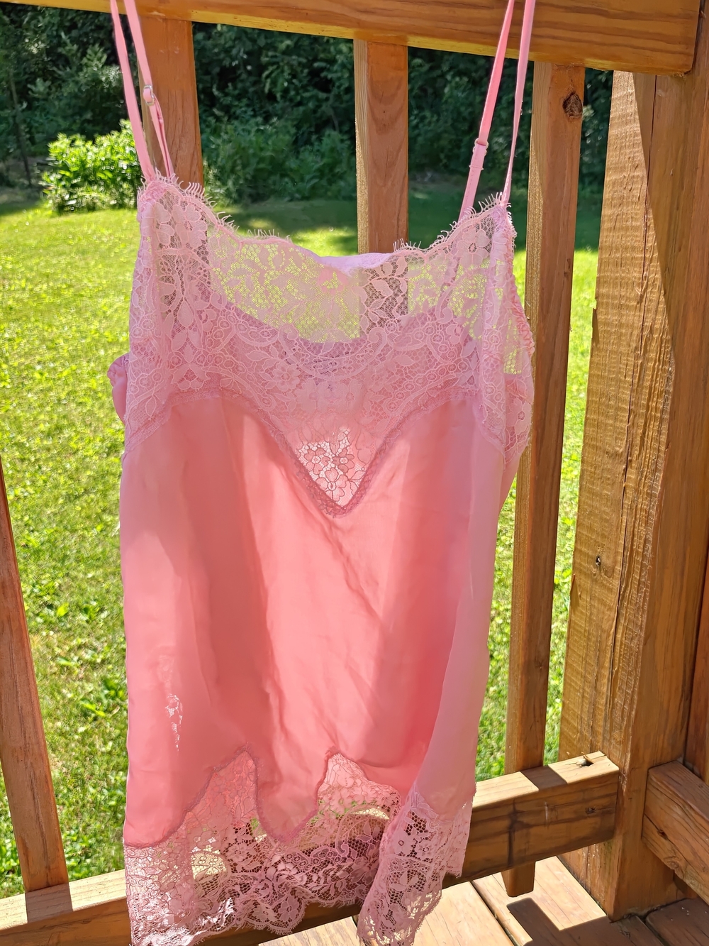 VS Pink Floral Lace Cami